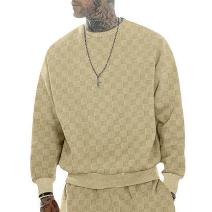 Herren Sweatshirt Oversized Lässig Strukturiert Grau