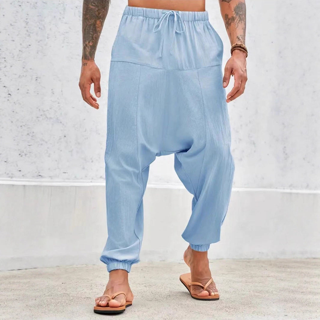 Bequeme Herren Haremshose Elastisch Mit Taschen