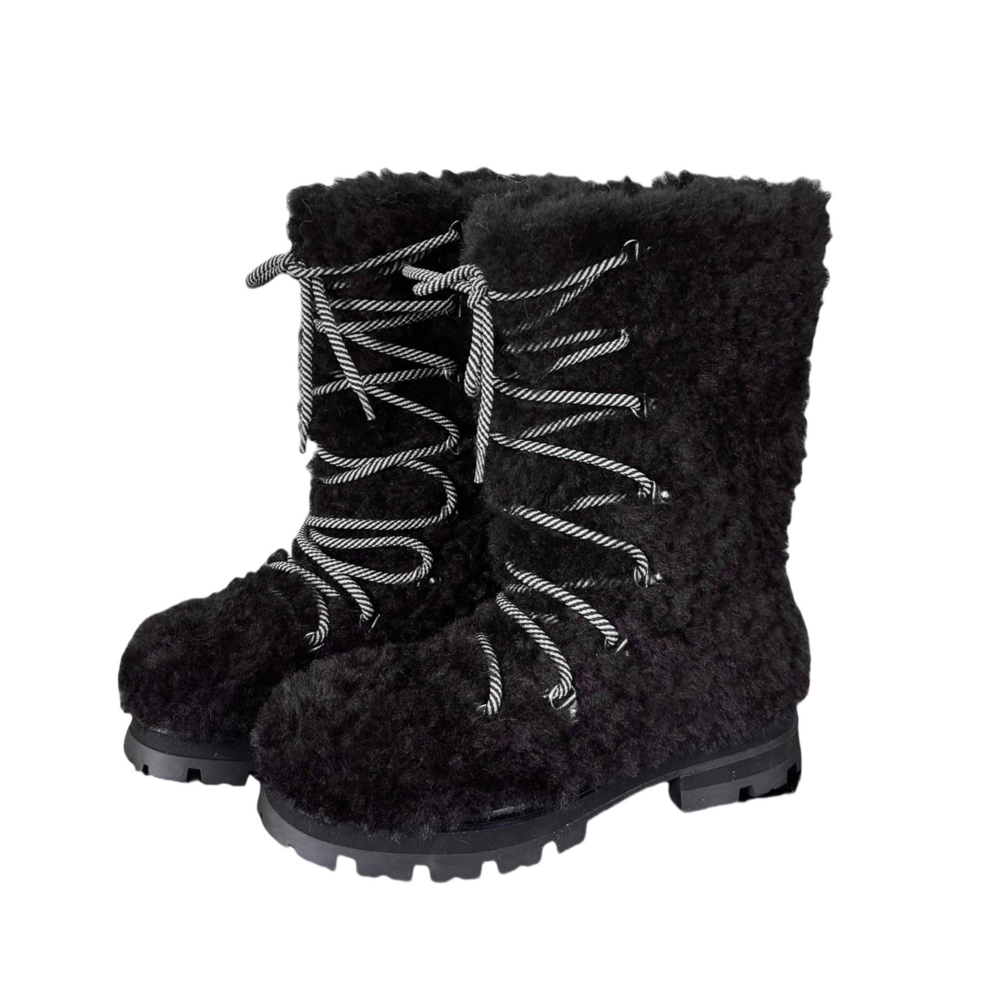 Damen Winterstiefel Flauschig Warme Robuste Sohle