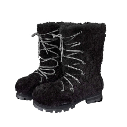 Damen Winterstiefel Flauschig Warme Robuste Sohle