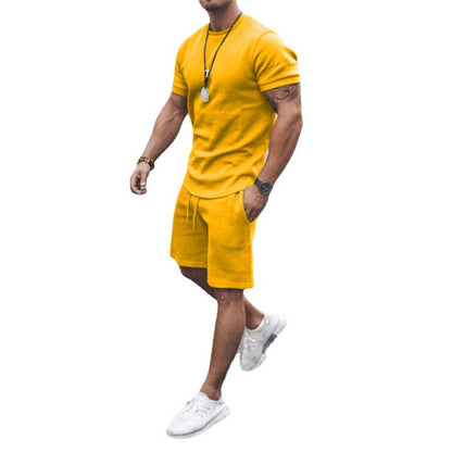 Herren Kurzarm Set Sportlich Elastisch Mit Taschen