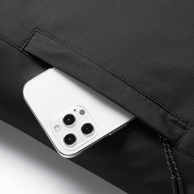 Herren Winterjacke Modisch Abnehmbar Isoliert Schwarz