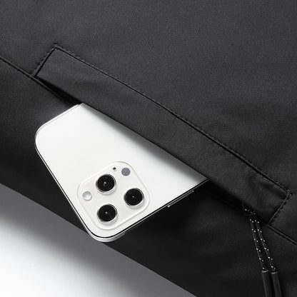 Herren Winterjacke Modisch Abnehmbar Isoliert Schwarz