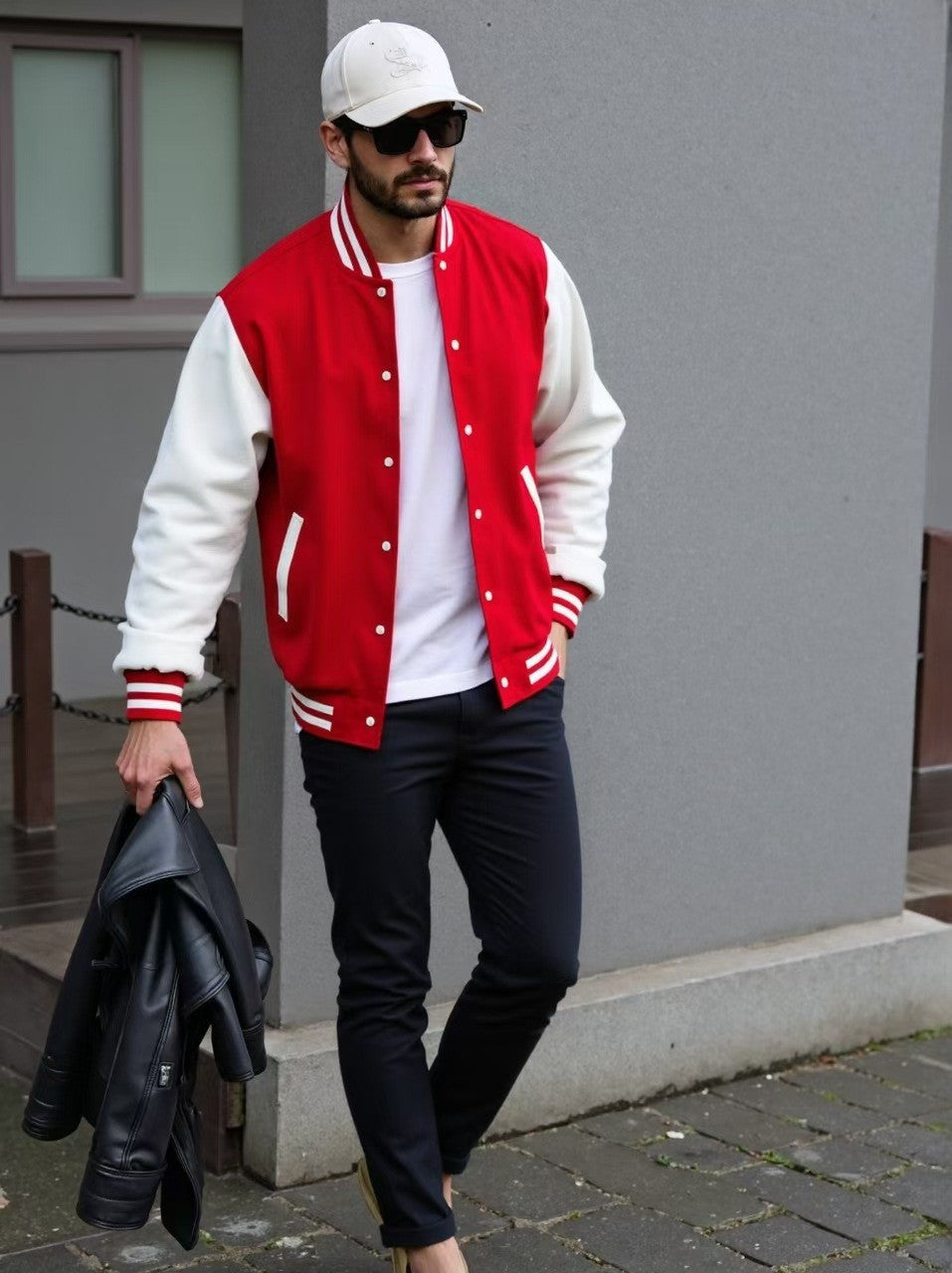 Sportliche Herren Bomberjacke Modern Schwarz