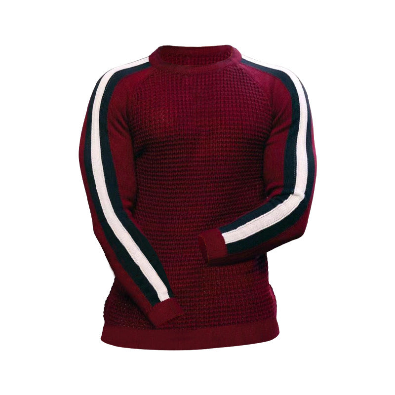 Herren Strickpullover Modern mit Kontraststreifen Trendig