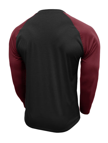 Herren Langarmshirt Raglan Kontrastärmel Modern Sportlich