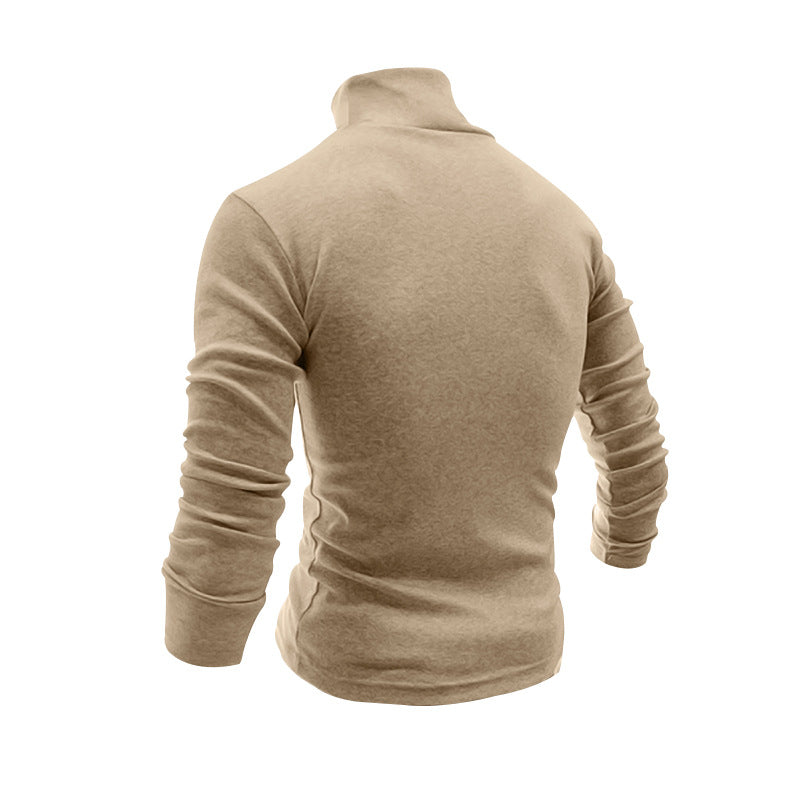 Herren Rollkragenpullover Weich Baumwolle Strukturiert Elegannt
