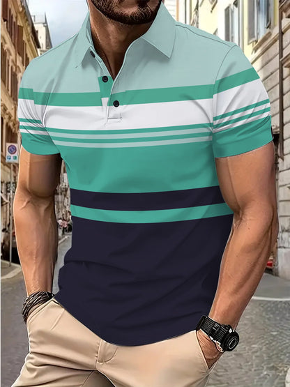 Herren Polohemd Modern mit Streifenmuster
