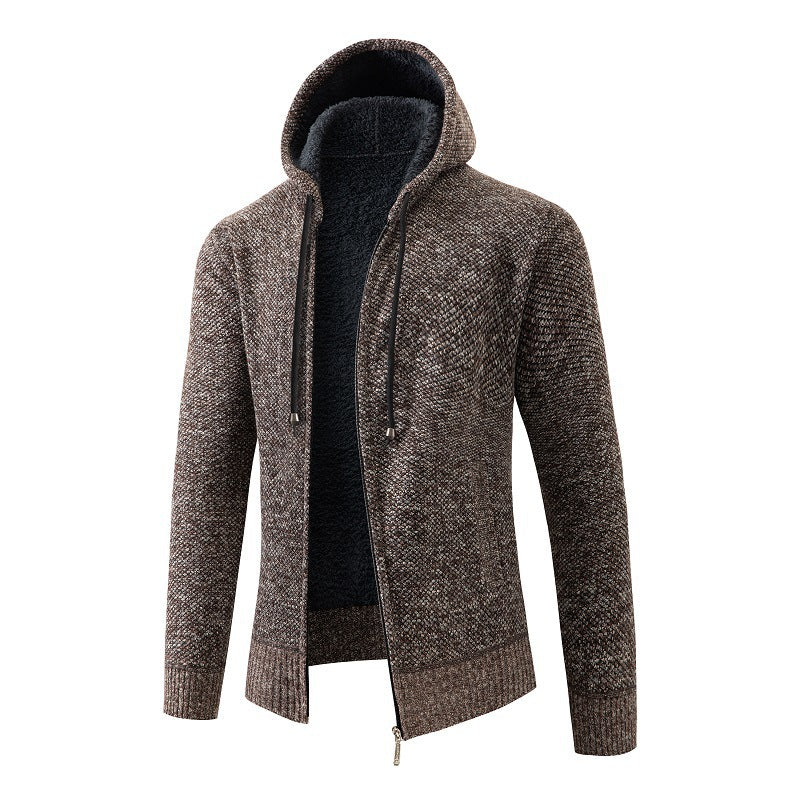 Herren Strickjacke Kapuze Bequem Warm