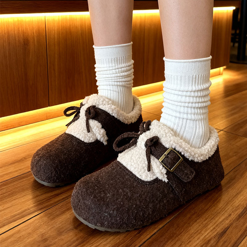 Damen Filzschuhe Warm Bequem mit Riemen