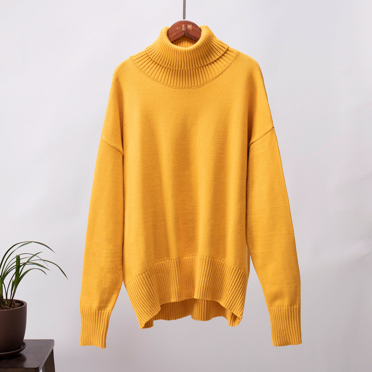 Damen Strickpullover Lässig Warm mit Rippenbund