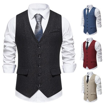 Herren Anzugweste Modern Slim Fit mit Taschen Elegant