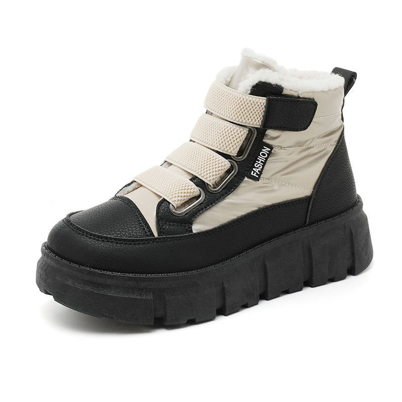 Damen Winterstiefel Gefüttert WarmRobust mit Klettverschluss - BerlinGlamour
