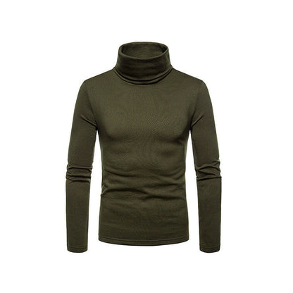 Herren Rollkragenpullover Fein Strick Modern Schwarz