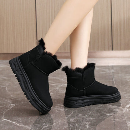 Damen Winterstiefel Warm Flauschig Rutschfest Schwarz