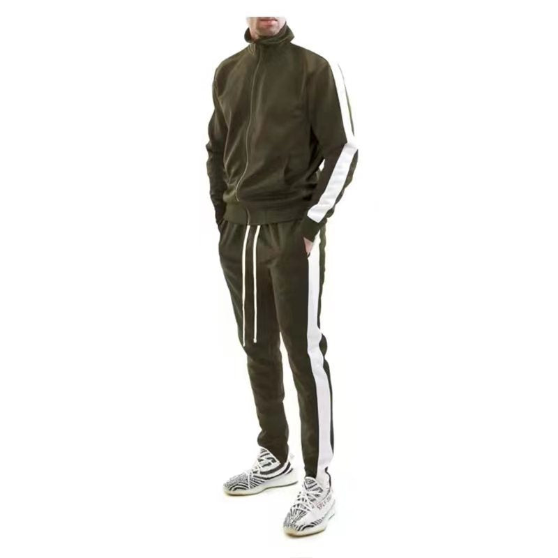 Herren Sportanzug Trainingsoutfit mit Kontraststreifen