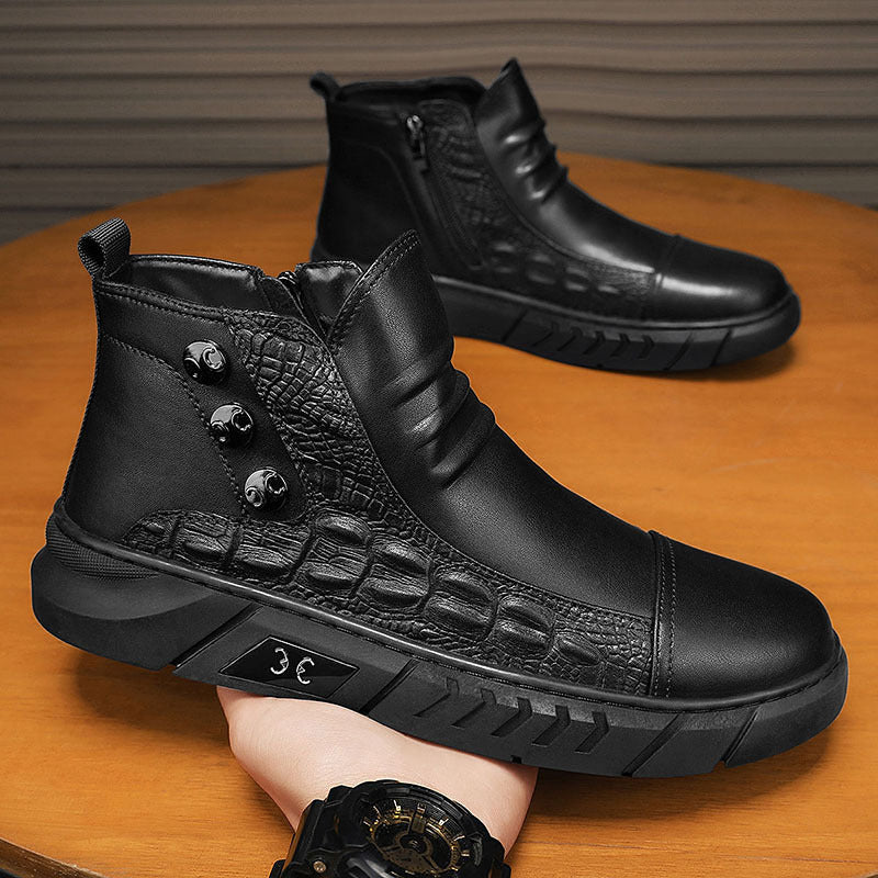 Damen Leder Sneaker Warm Winter Mode Schuhe