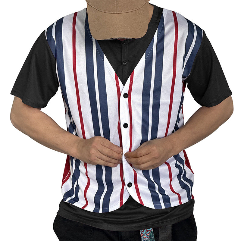 Herren Sportshirt Gestreift Überwurf Modern Sportlich