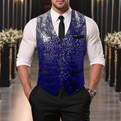 Herren Paillettenweste Modern Glamour Schnitt - BerlinGlamour