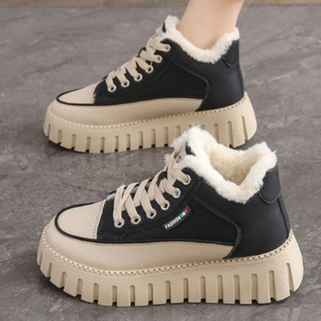 Damen Sneaker High-Top Kuschelig Rutschfest Trendy