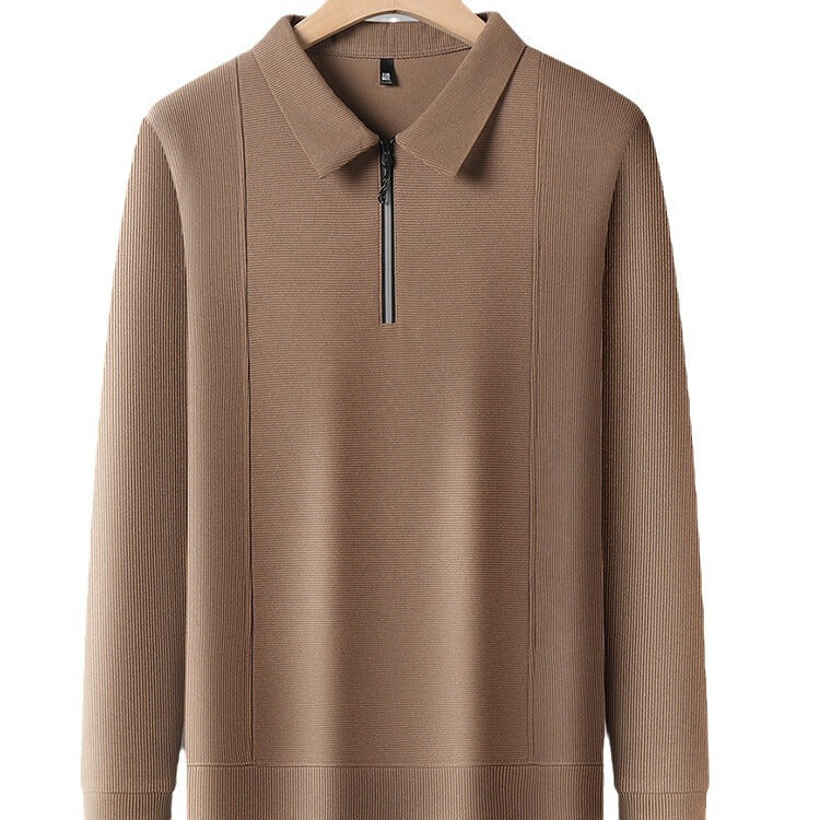 Herren Pullover Langarm mit Reißverschluss und Struktur Optik