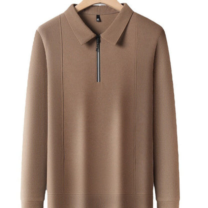 Herren Pullover Langarm mit Reißverschluss und Struktur Optik