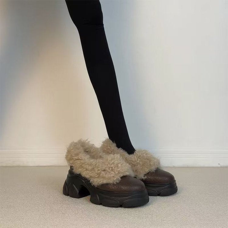 Damen Hausschuhe Warm Flauschig mit robuster Sohle