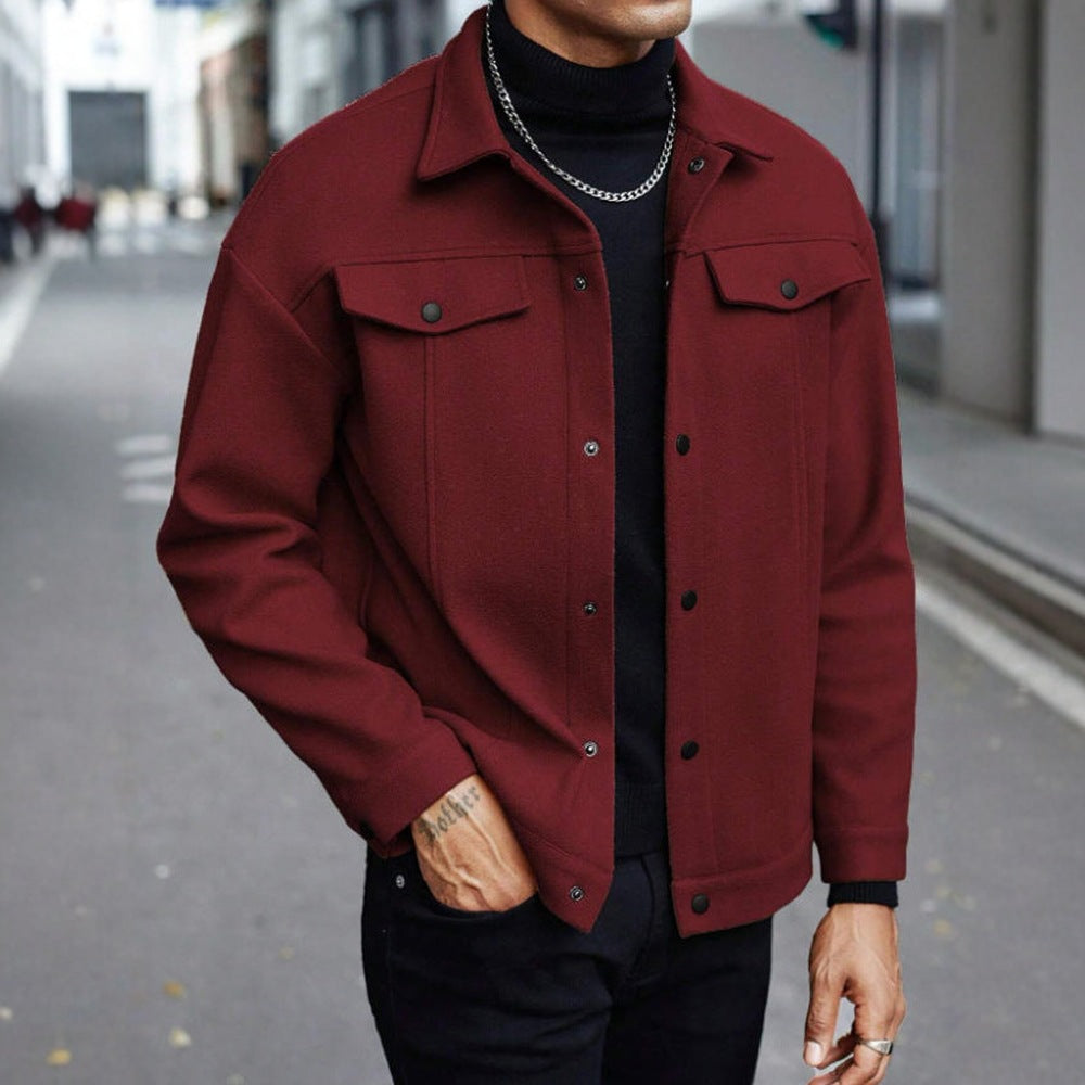 Herren Overshirt Jacke Lässig Modern Mit Details