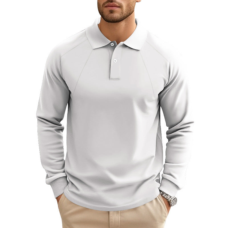 Berlin-Glamour Langarm-Polohemd mit charakteristischem Raglan-Schnitt