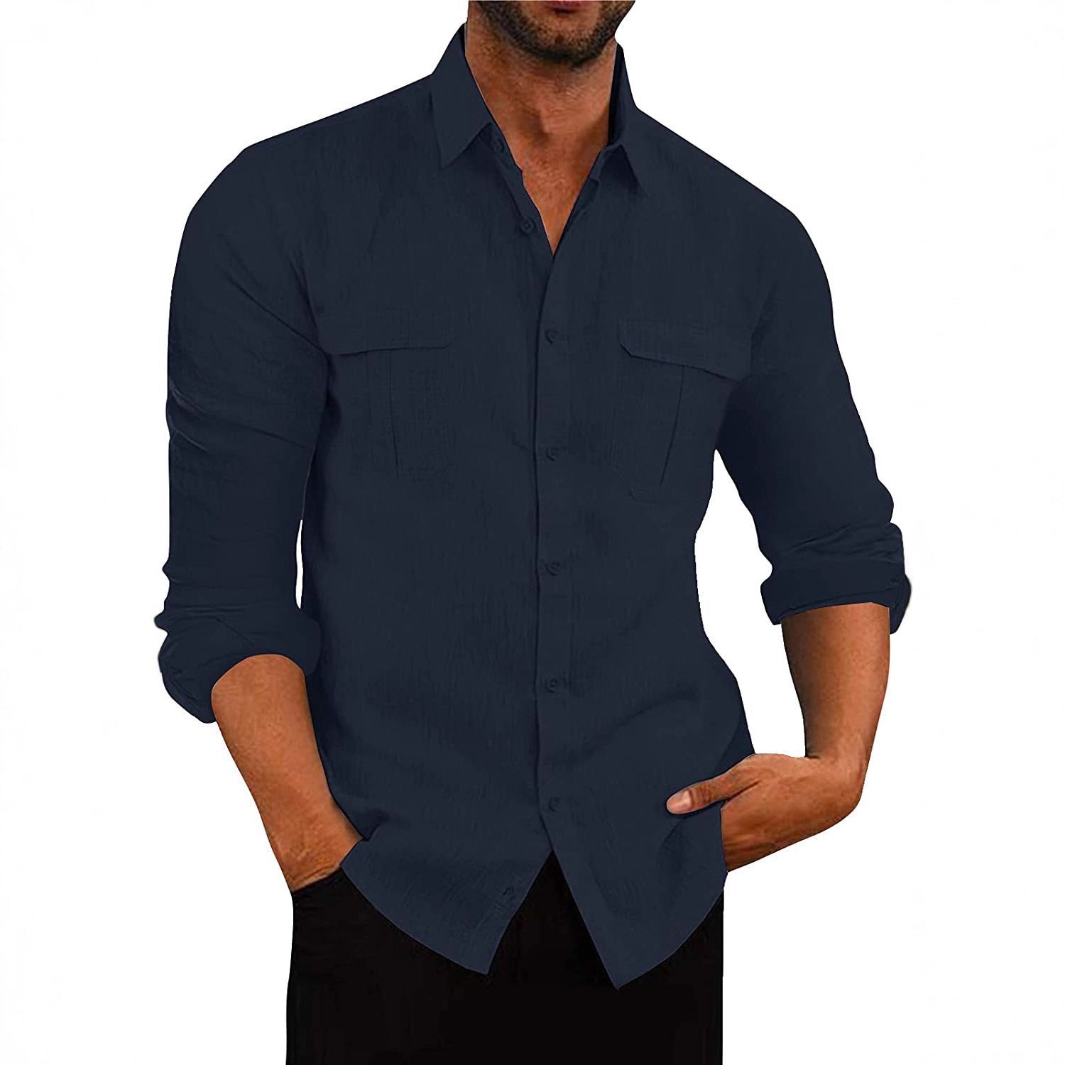 Herren Kurzarmhemd Modern mit Brusttaschen Slim Fit - BerlinGlamour