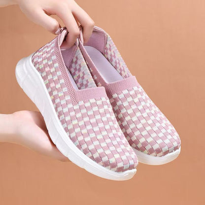 Damen Sneaker Bequem Elastisch Slip-On Sportschuhe