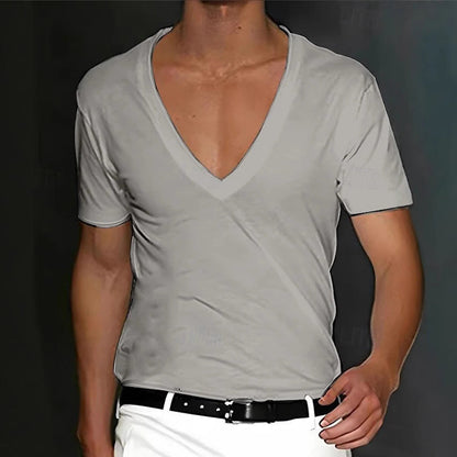Herren T-Shirt V-Ausschnitt Slim Fit Premium Qualität