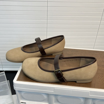 Damen Ballerinas Bequem Ergonomisch Riemen Schuhe