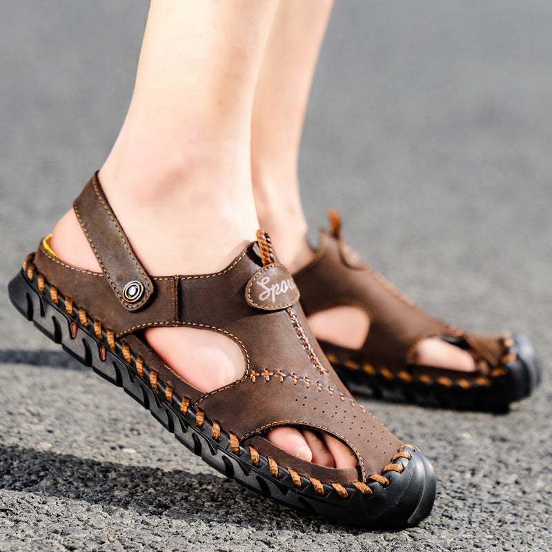 Herren Sandalen atmungsaktiv mit Luftlöchern und verstellbarem Riemen