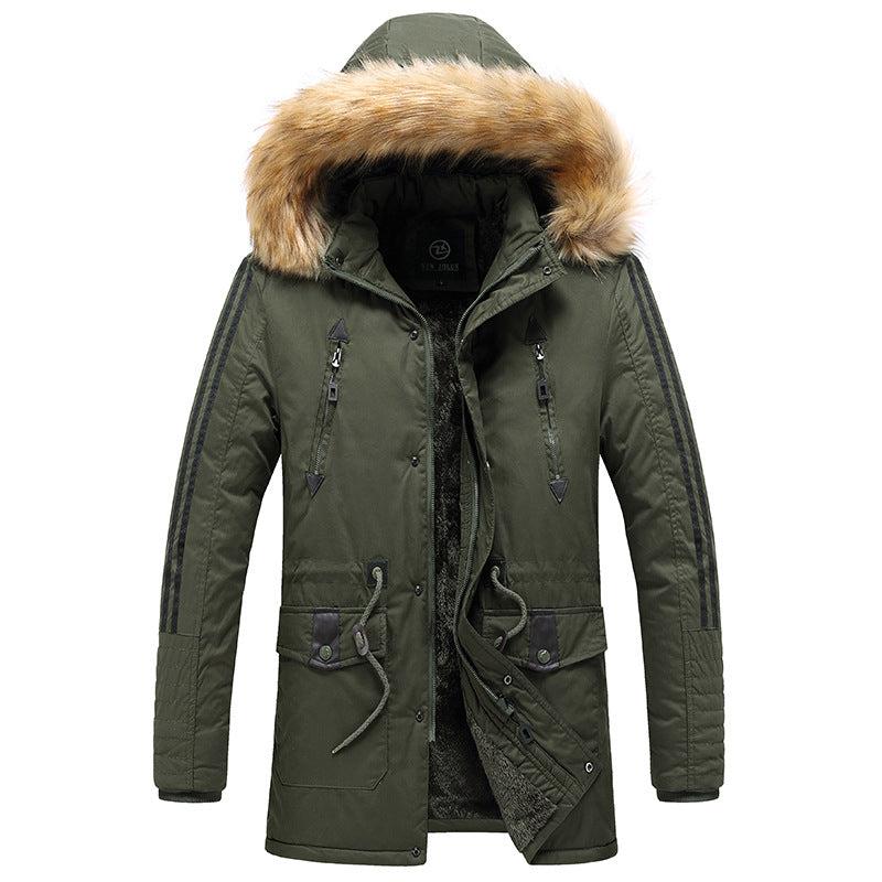 Herren Parka Winterjacke gefüttert mit abnehmbarer Kapuze