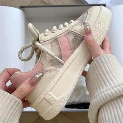 Damen Sneaker Atmungsaktiv Mesh Weiß Elegantes Design