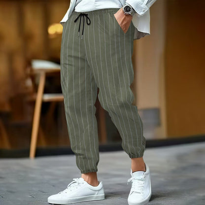 Herren Freizeithosen Elastisch Mit Streifen Modern