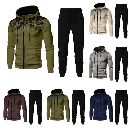 Herren Sport Outfit Set Jogginghose Kapuzenjacke Schwarz - BerlinGlamour
