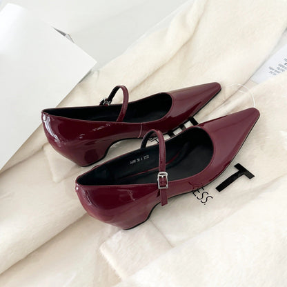 Elegante Damen Slingback Ballerinas Spitze Schuhe