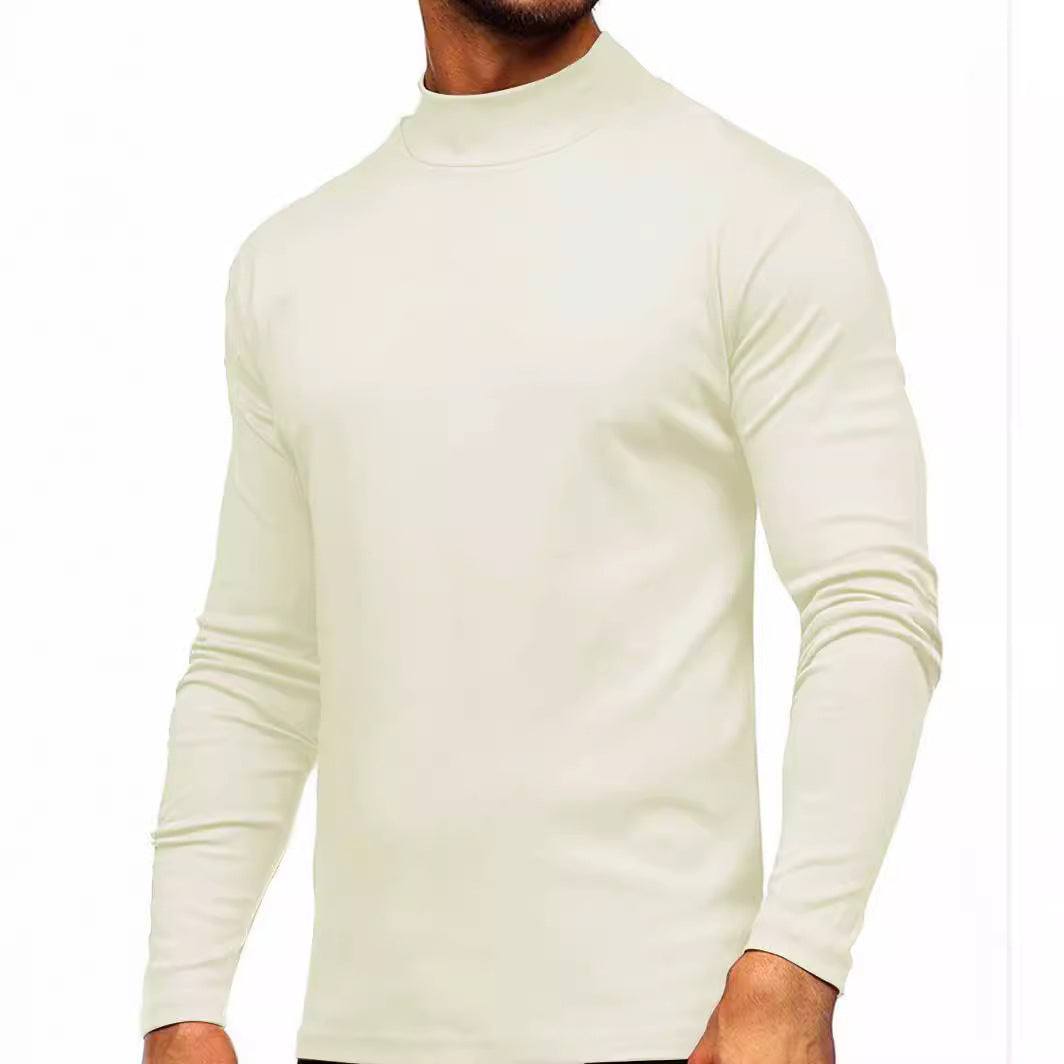 Herren Langarmshirt Elegantes Design Hochkragen