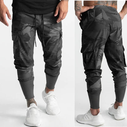 Herren Camo Joggerhosen Cargo Bequem Grün