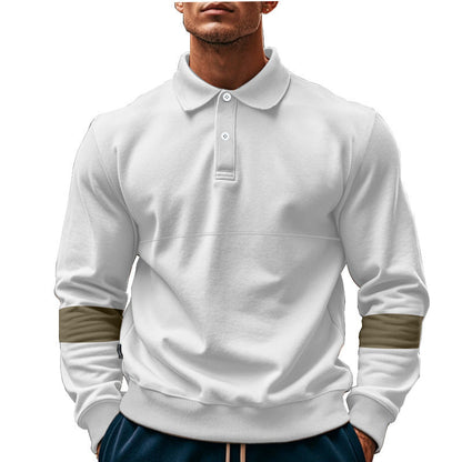 Herren Sweatshirt Polo Modern Kontrast Ärmel