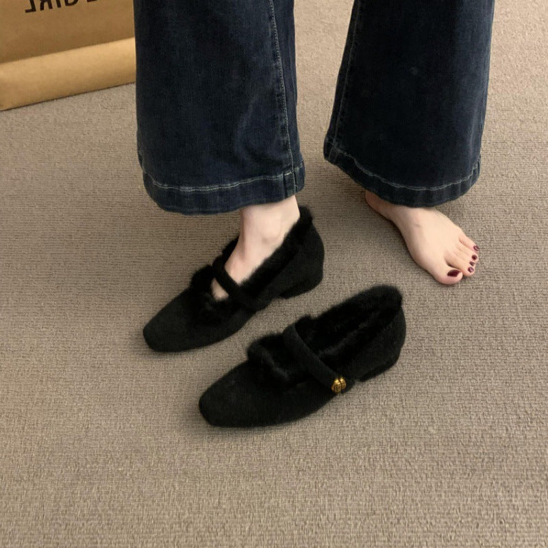 Damen Hausschuhe Flauschig Warm mit Riemen Luxus Qualität