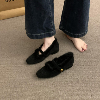 Damen Hausschuhe Flauschig Warm mit Riemen Luxus Qualität