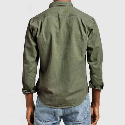 Herren Leichtes Freizeithemd Baumwolle Relaxed Fit