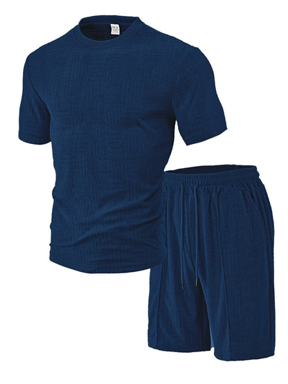 Herren Sport-Outfit Atmungsaktiv Kurzarmshirt Shorts Lauf