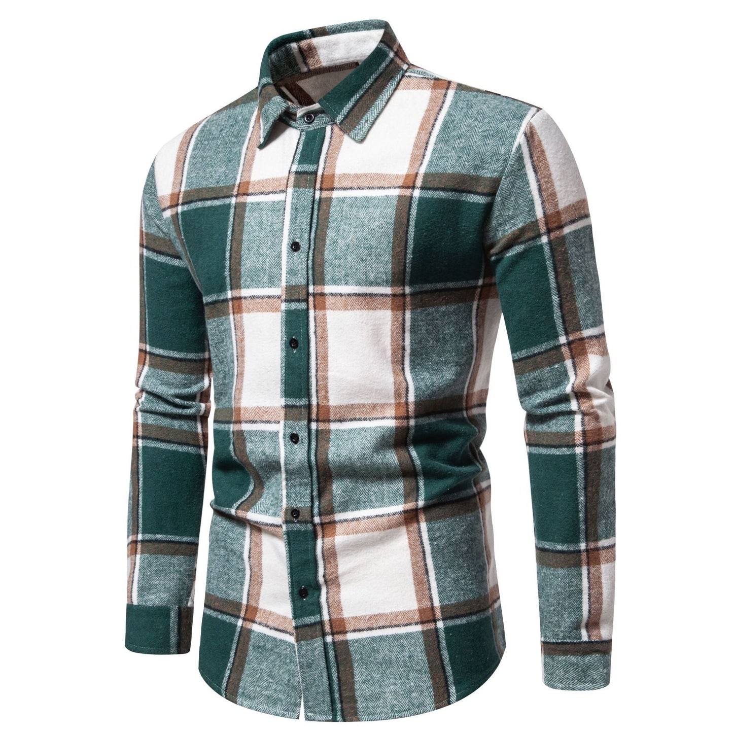 Herren Flanellhemd Karomuster Modern Schwarz