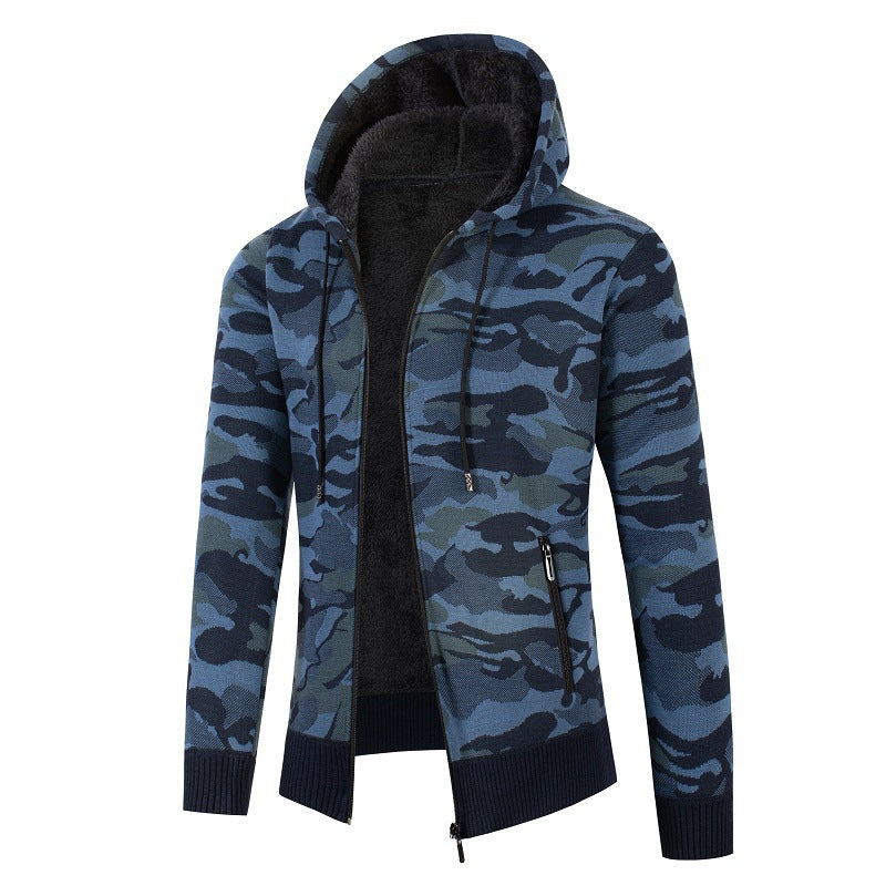 Herren Camouflage Jacke Fleece Warm Lässig