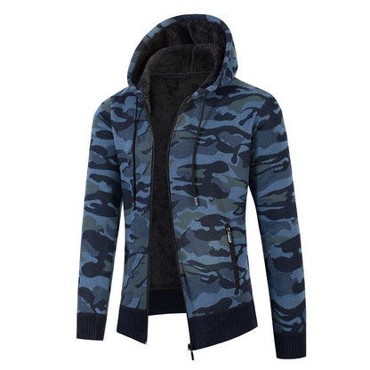 Herren Camouflage Jacke Fleece Warm Lässig