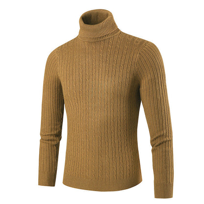 Herren Rollkragenpullover Strick Pullover Modern Schwarz